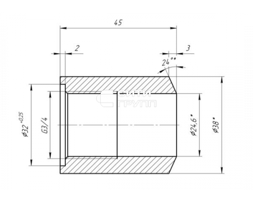 Ридан 084H6012R — Штуцер с прокладкой для ELS 1.1 (резьба G3/4'' — сварка)