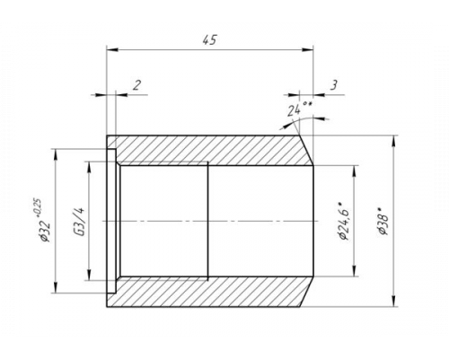 Ридан 084H6012R — Штуцер с прокладкой для ELS 1.1 (резьба G3/4'' — сварка)