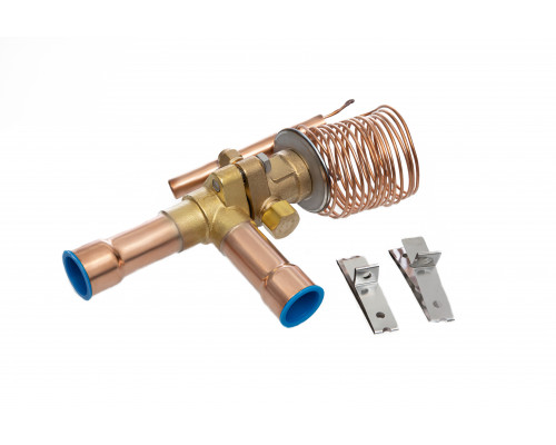 Ридан 069B3220R — Клапан терморегулирующий TE55-20, R134a, T кипения -40...10 ℃, угловой, присоединительные патрубки 1"1/8