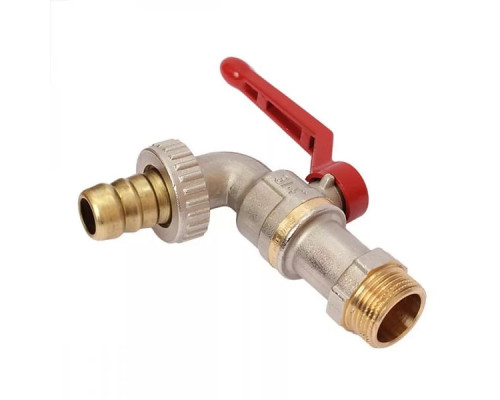 Кран шаровой латунный Ridan BVR-CR DN15 со штуцером под шланг