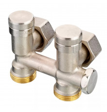 Клапан RLV-K Danfoss для нижнего присоединения к радиатору с возможностью опорожнения Угловой, с переходниками | 003L0282/003L0392